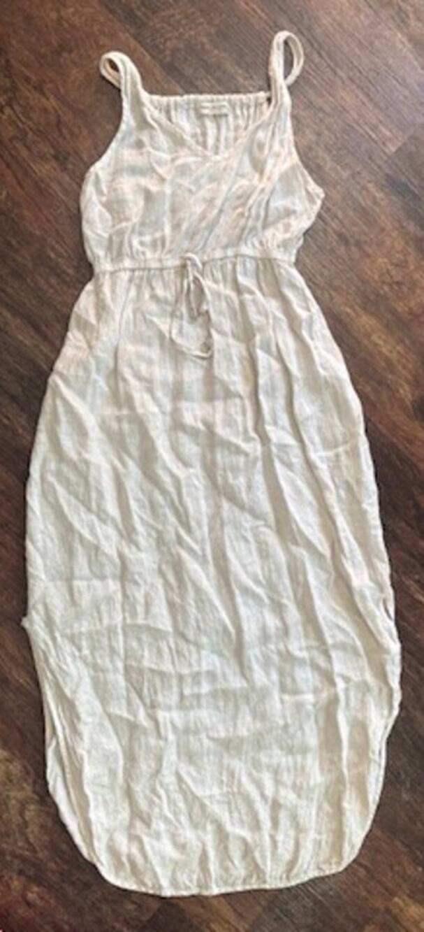 Terzo Millennio Italian 100% Natural Linen Sleeveless Shift Dress Size M